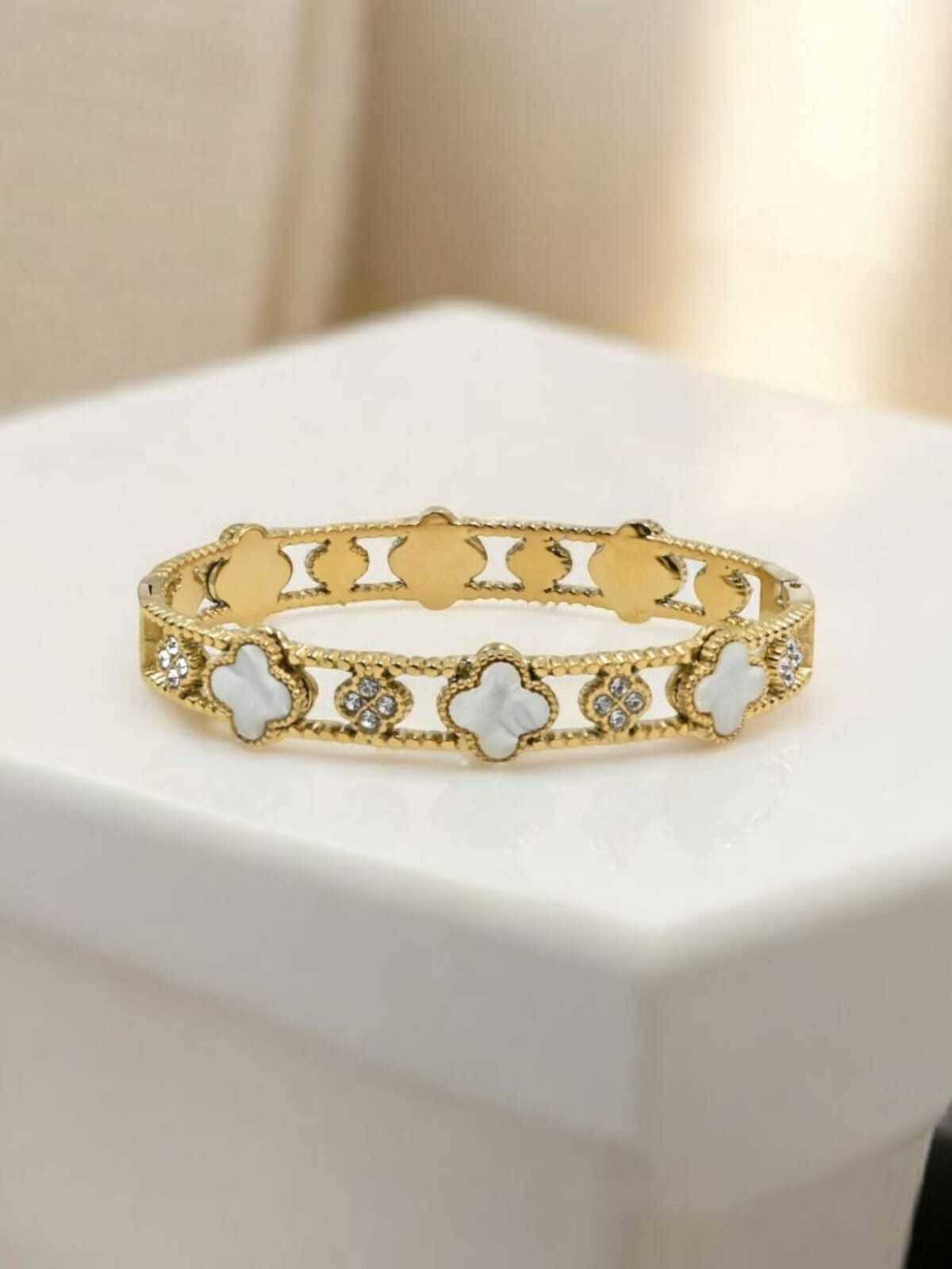 Solace Gold Textured Bracelet